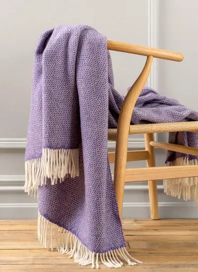 Sweet Violet Wool Cashmere Throw
